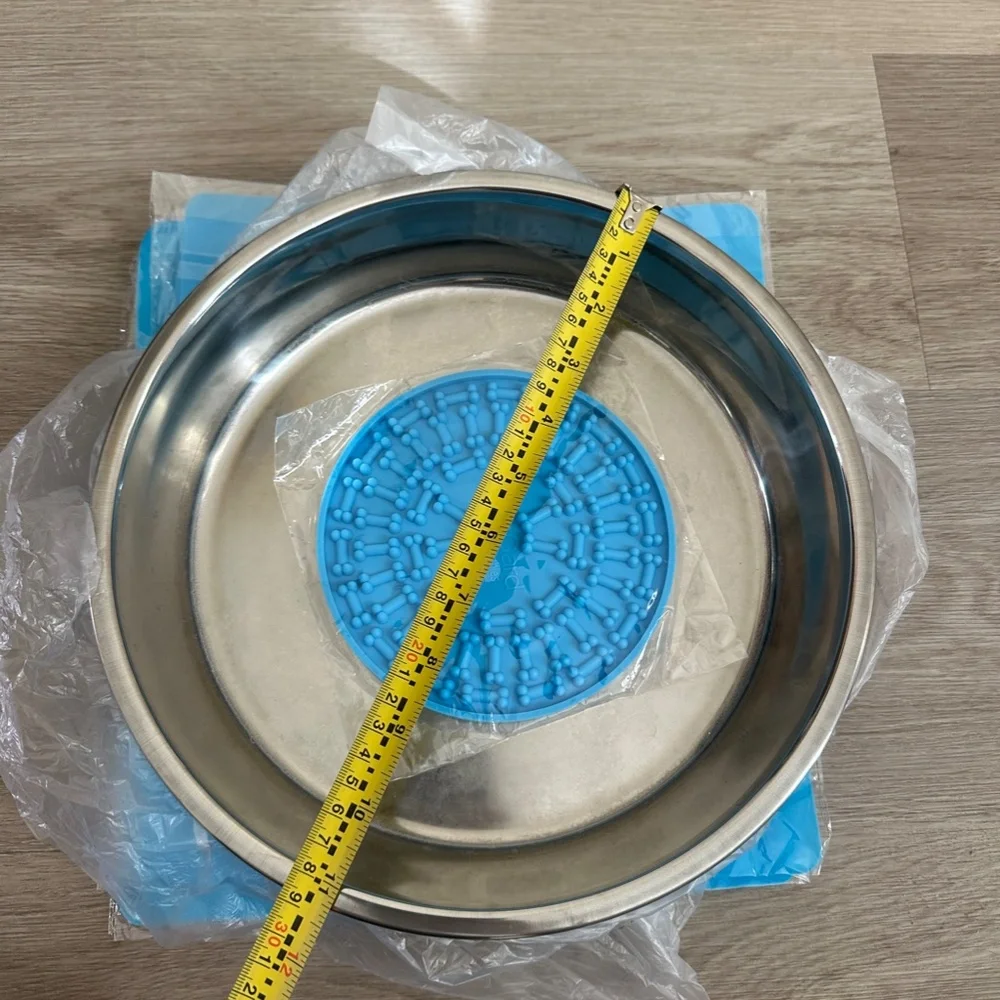 Stainless Steel Large Dog Bowls Set of Two with Grip Mats to Prevent Sliding